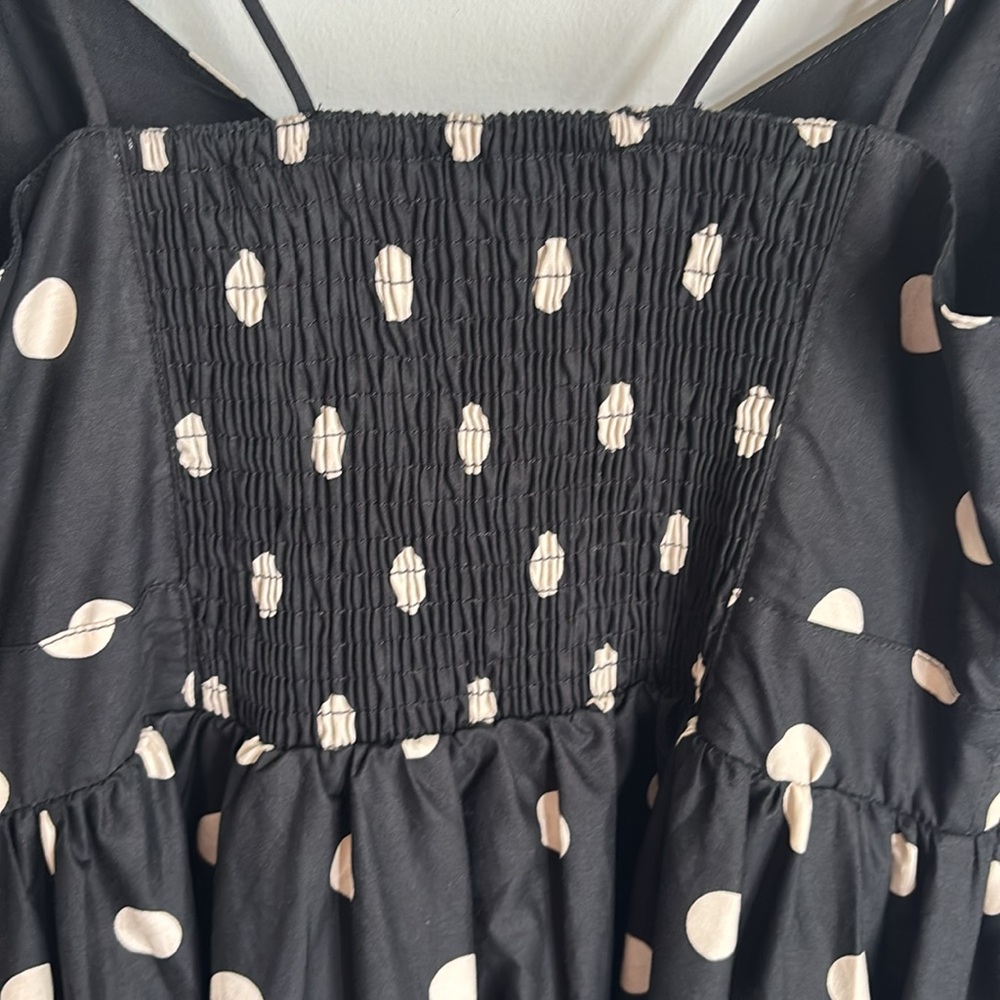 En Saison Black Midi Dress with White Polka Dots - Picture 11 of 13